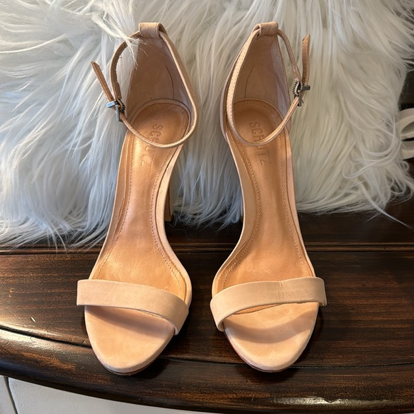 Schutz Sandals Nude-Heeled Soft Leather - Picture 11 of 11